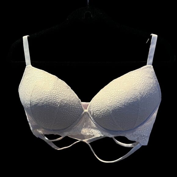 PINK Bra Date Wireless Push Up White 36DD Lace, Strappy, padded. - Picture 10 of 10